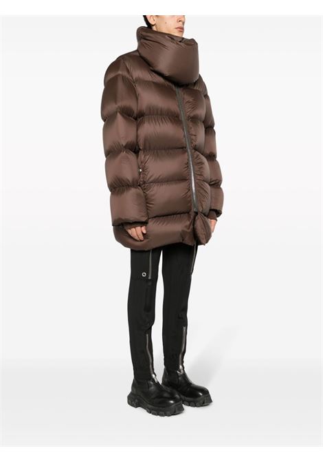 Brown funnel-neck padded coat - men RICK OWENS | RU02C7741NPD304